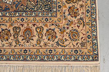 A rug, Old Esfahan, part silk, ca 242,5 x 149 cm.