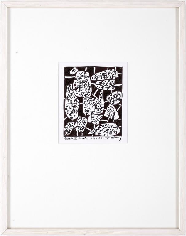 BENGT WALLBERG, grafiskt blad, signerad och daterad i trycket 7/4 - 01.