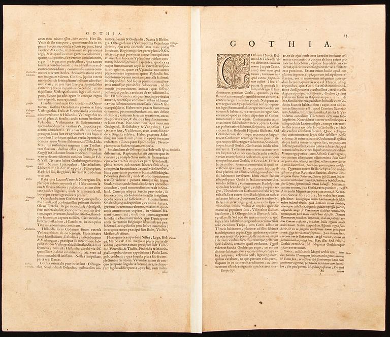 Joan Blaeu, map, colored copper engraving, ca 1635.