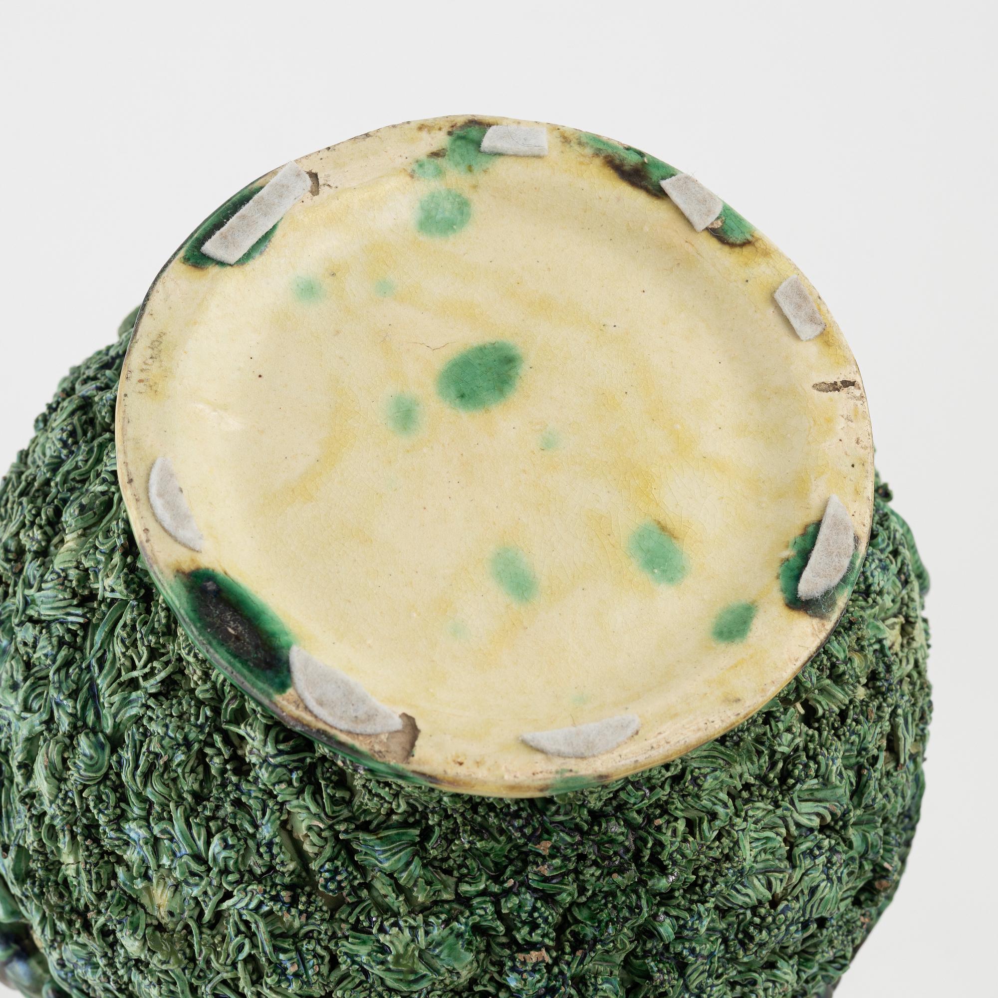 Kanna med lock och fat, M. Mafra, Caldao, Portugal, sent 1800-tal.