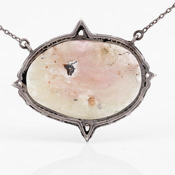 COLLIER, silver, safir och diamanter.