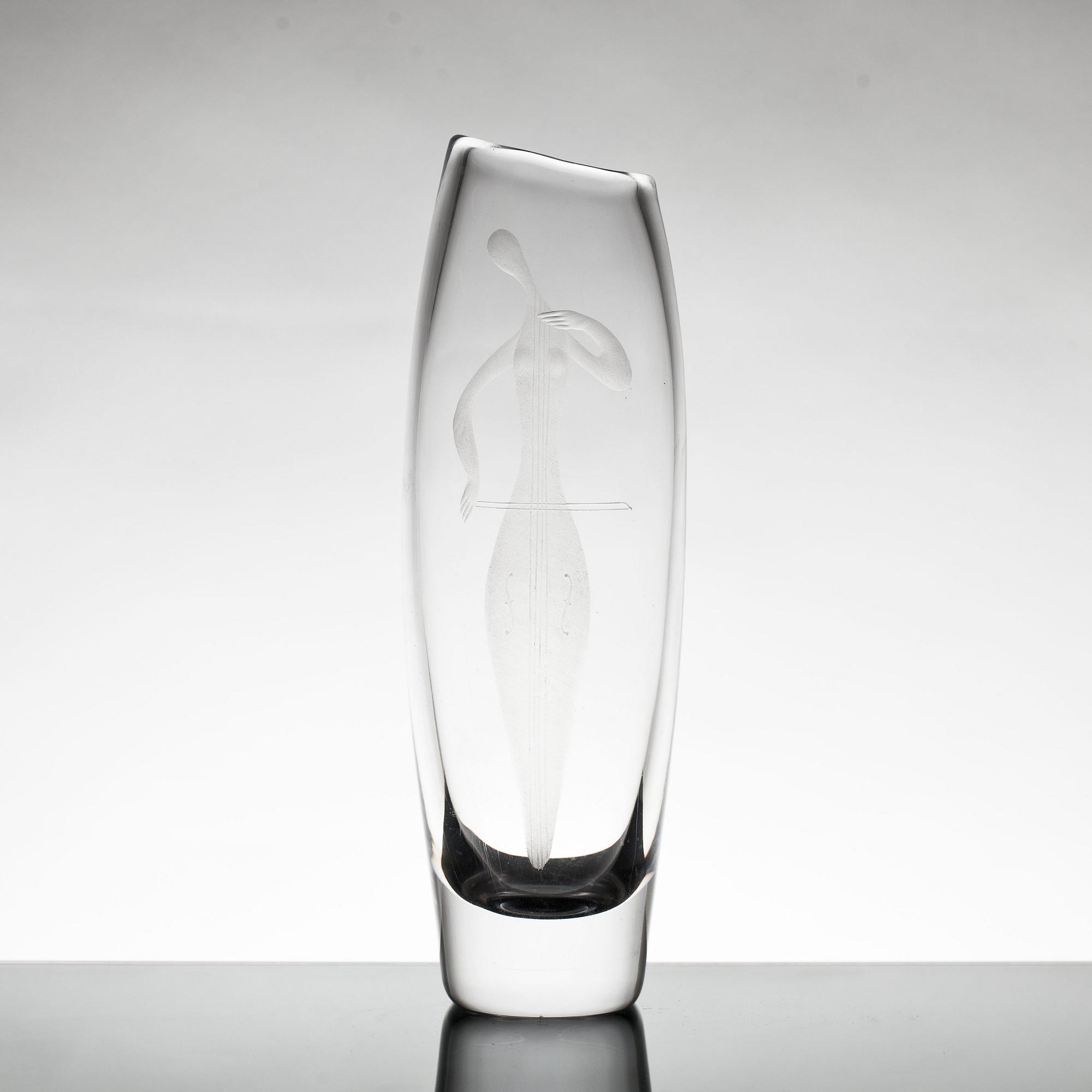 VAS, glas, Vicke Lindstrand, Kosta, signerad Kosta LG 223.