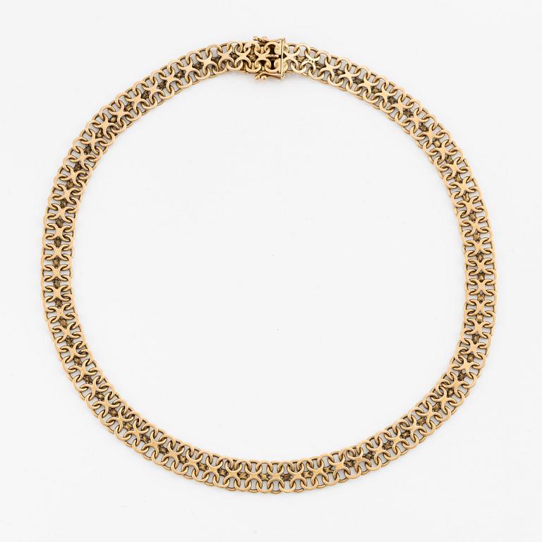 Necklace, 18K gold, x-link.