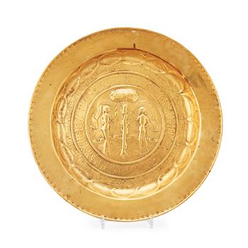 585. A brass alms dish, Southern Germany, 16th century.