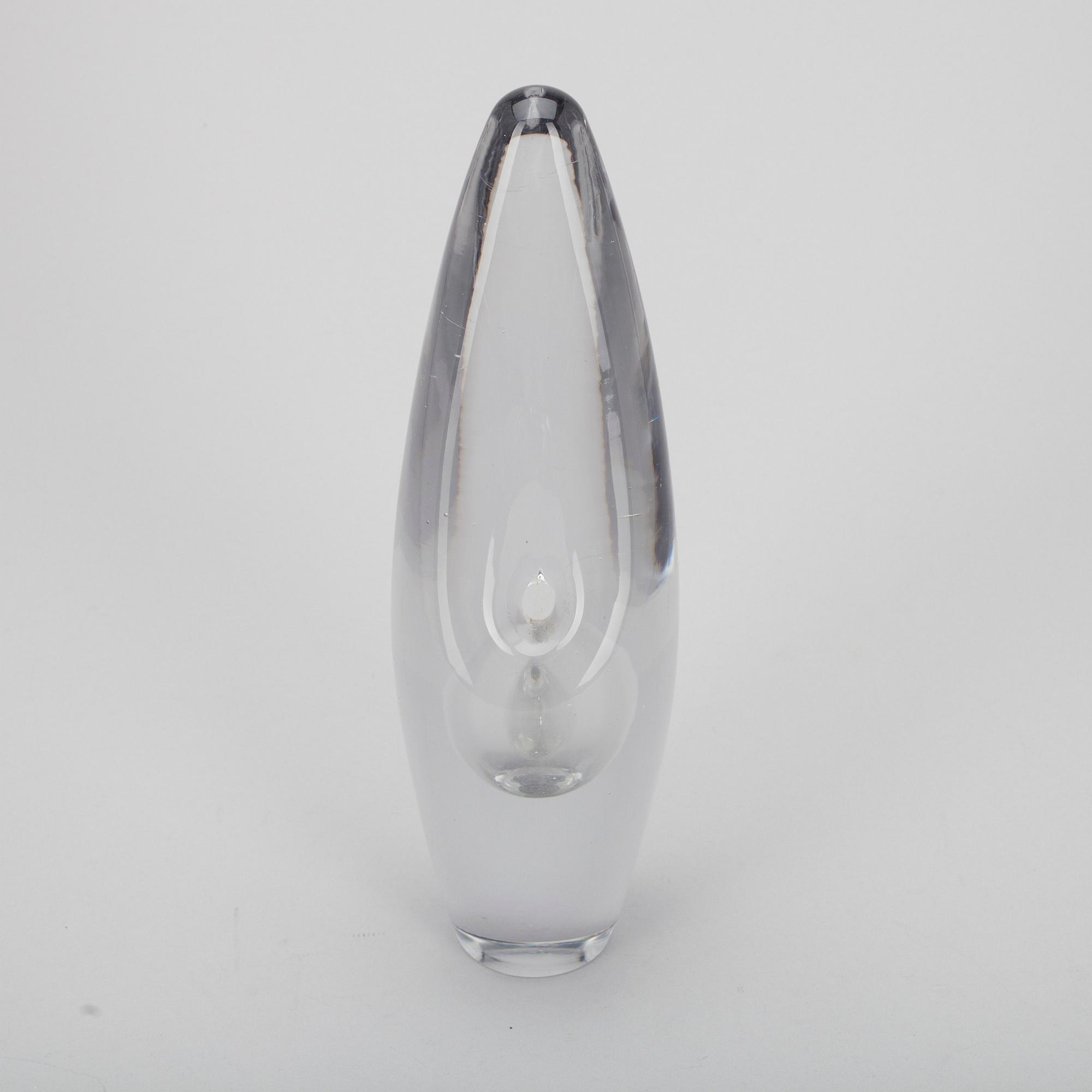 GLASSKULPTUR, "Orkidé" signerad Timo Sarpaneva Iittala -56.