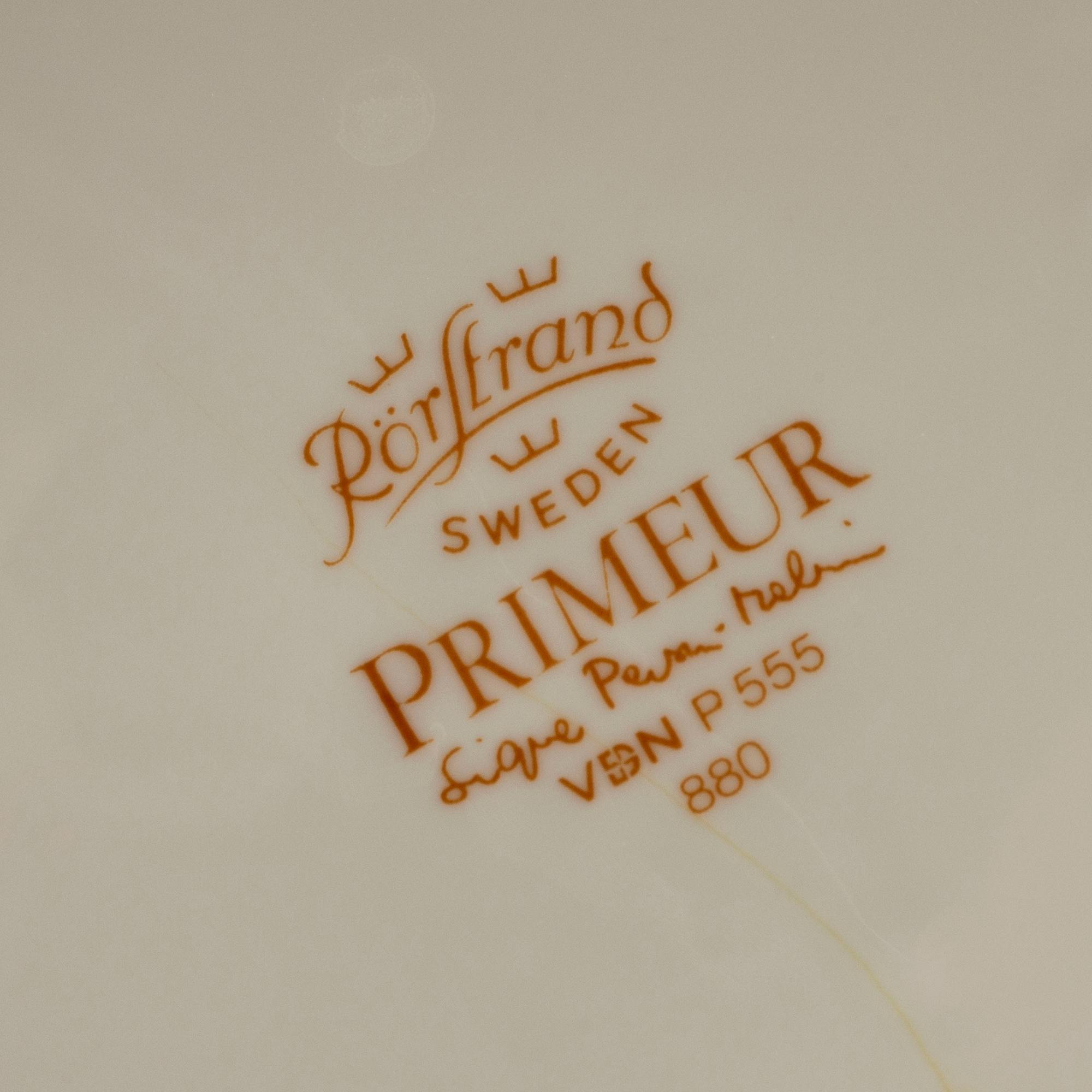 SIGNE PERSSON-MELIN, servis, porslin, "Primeur", Rörstrand, i produktion 1980-1984.