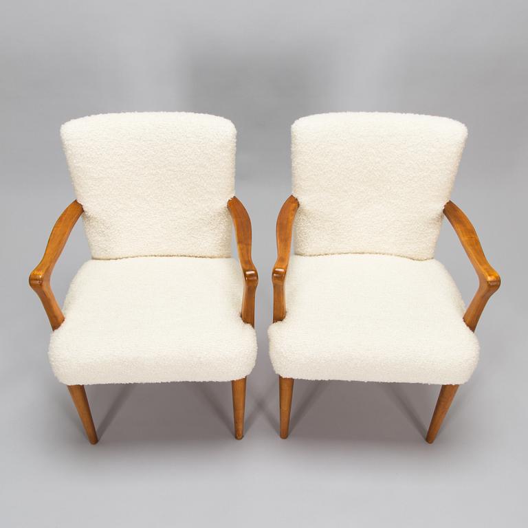 Werner West, a pair 1940's armchairs for Oy Stockmann Ab, Keravan Puusepäntehdas.