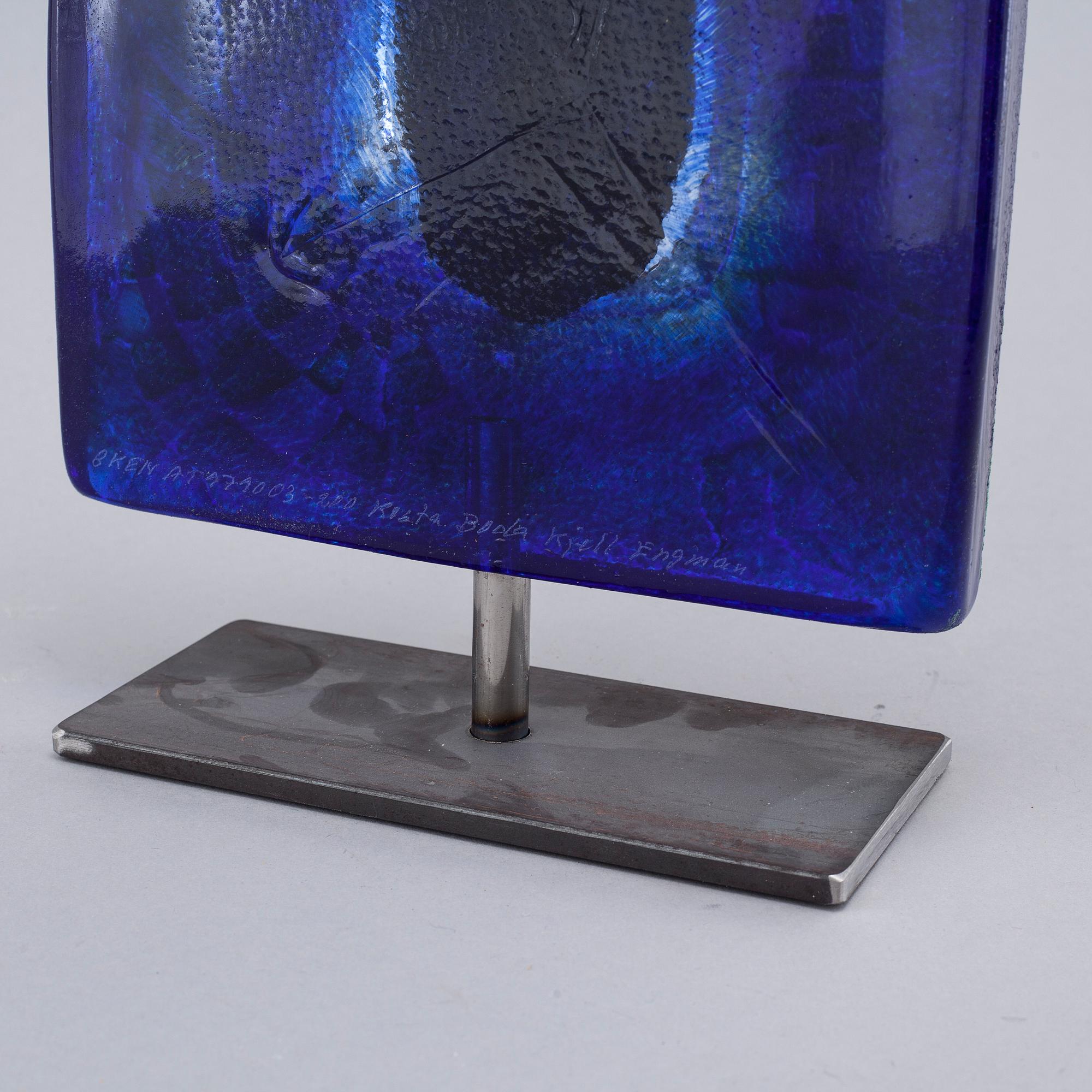 a glass sculpture for Kosa Boda, signed.