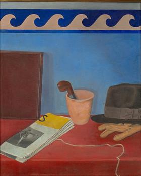 Erik Wessel-Fougstedt, Still Life with Hat, Pipe, and Newspaper.