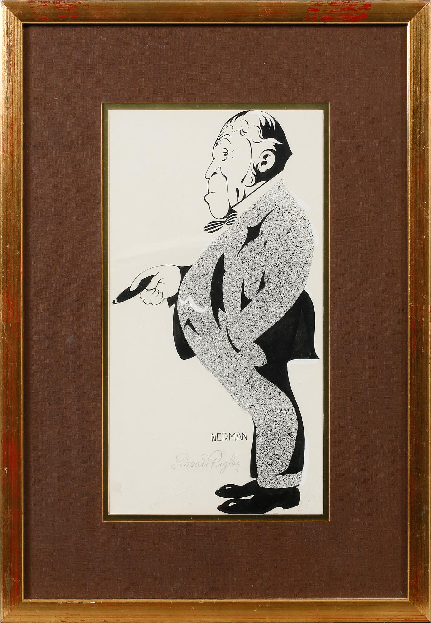 EINAR NERMAN, teckning, signerad.