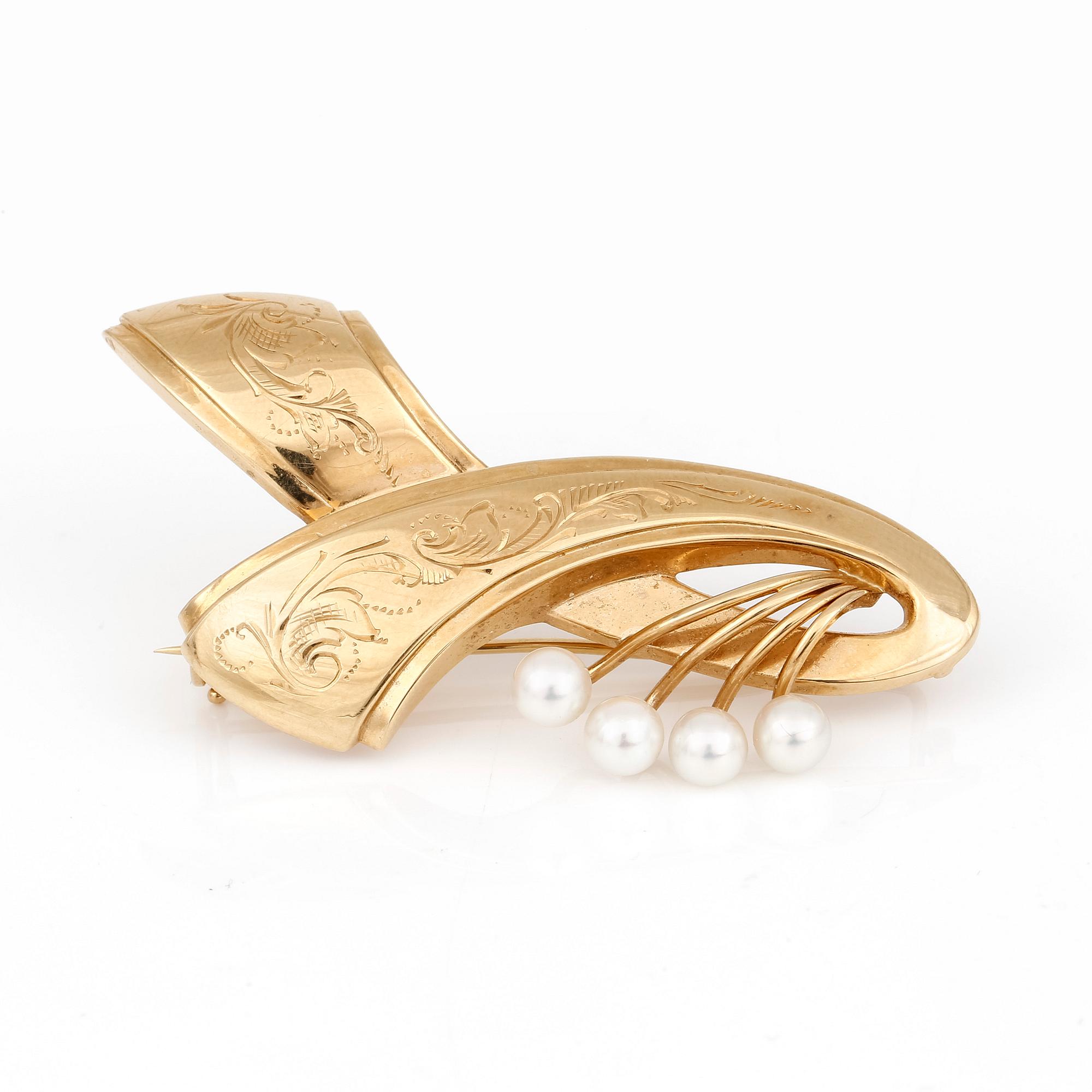 PARTI SMYCKEN, 3 delar, 14 respektive 18K guld, bland annat Gustaf Dahlgren & Co, Malmö, 1957. Vikt ca 13g.