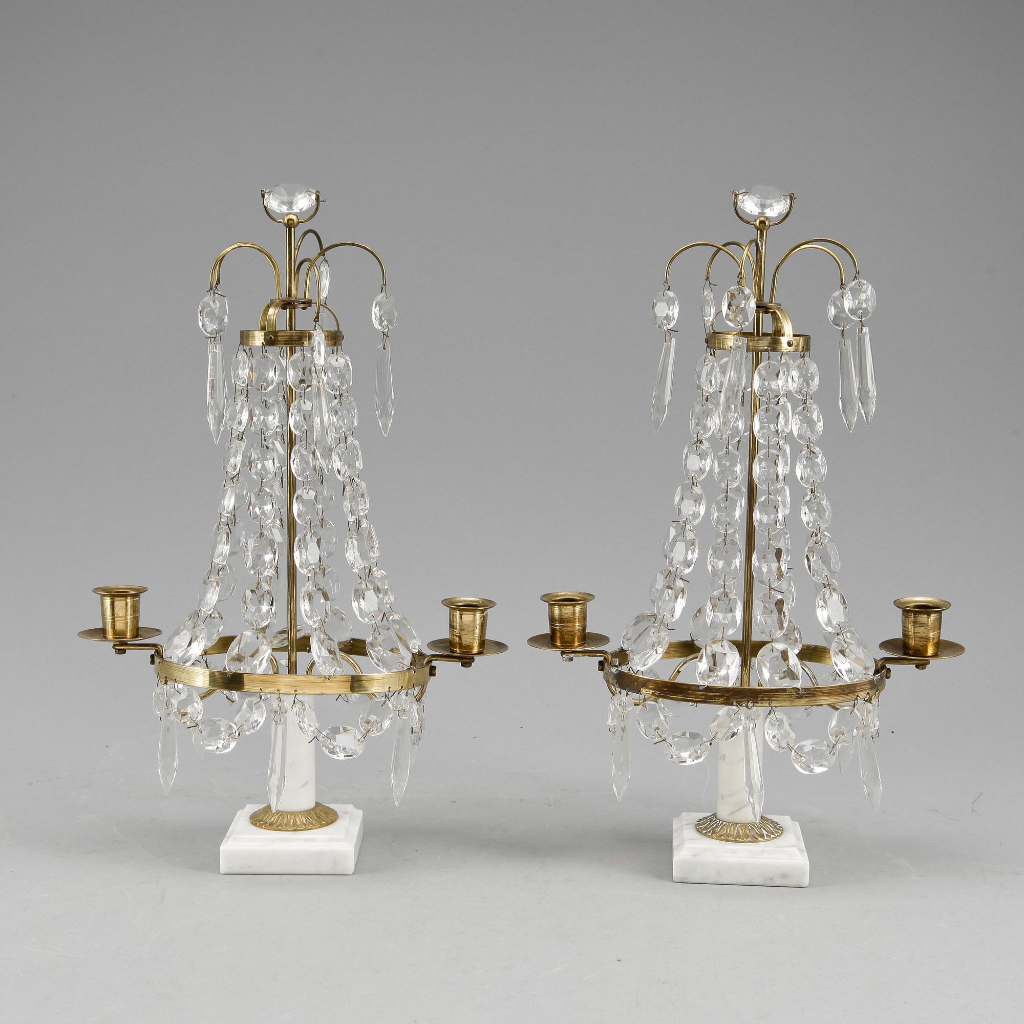 BORDSLYSTRAR, ett par, gustaviansk  stil, 1900-tal.