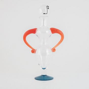 Kjell Engman, a glass decanter with stopper, Kosta Boda.