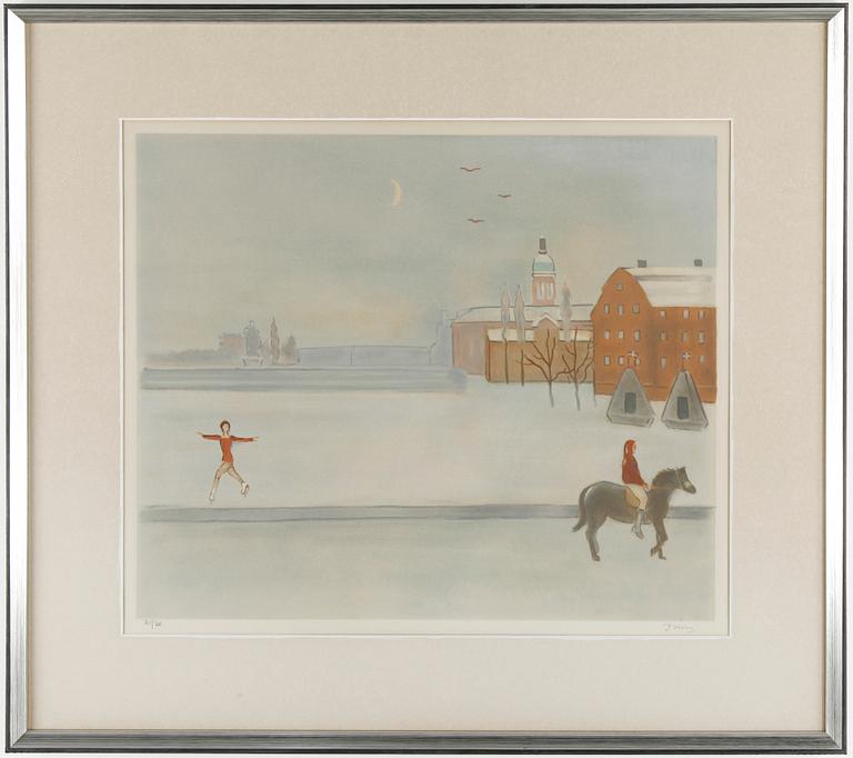 EINAR JOLIN, Mapp med 10 st Färglitografier, signerade ocg numrerade 21/360. Ramade. Mappen medföljer.