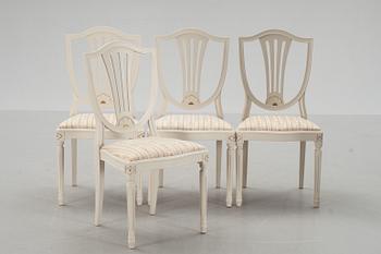 MATSALSMÖBLEMANG, 6 delar, gustaviansk stil, 1900-talets slut.