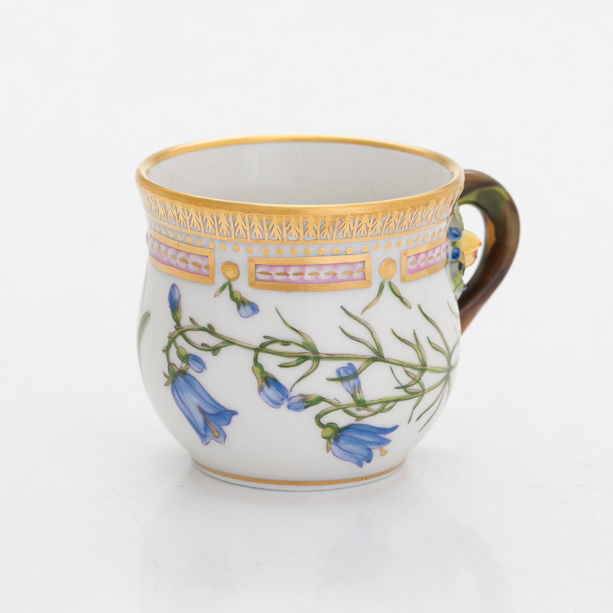 A ten-piece set of 'Flora Danica' porcelain tableware, Royal Copenhagen, Denmark, 1960s-70s.