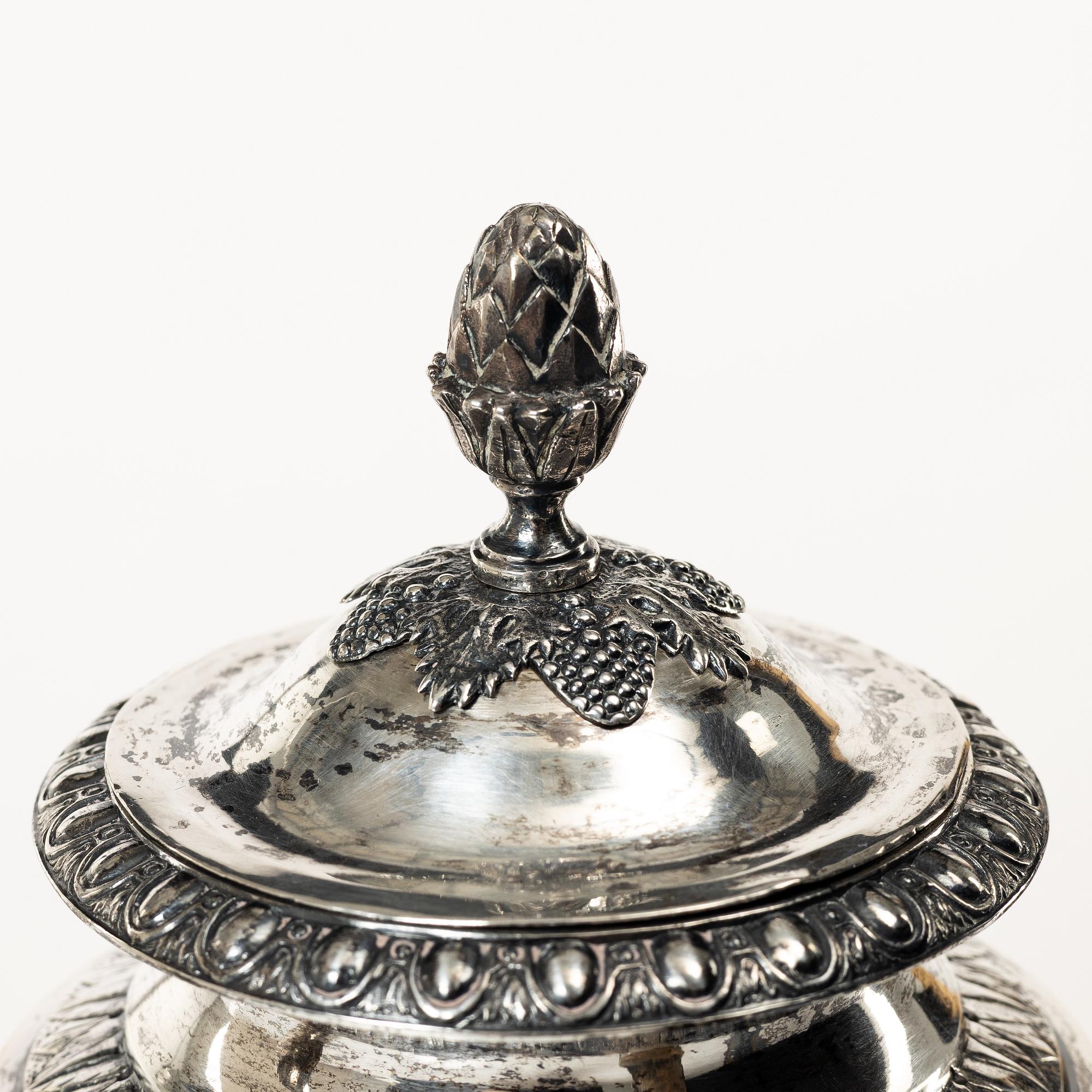 A 19th century Swedish silver coffee pot, marks of A.F.Hellman, Uppsala 1837.