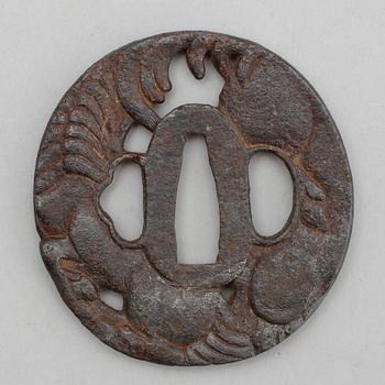 TSUBA, järn, Japan, 1800-/1900-tal.