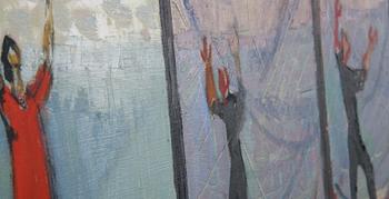 OKÄND KONSTNÄR, olja på pannå, 1900-tal.