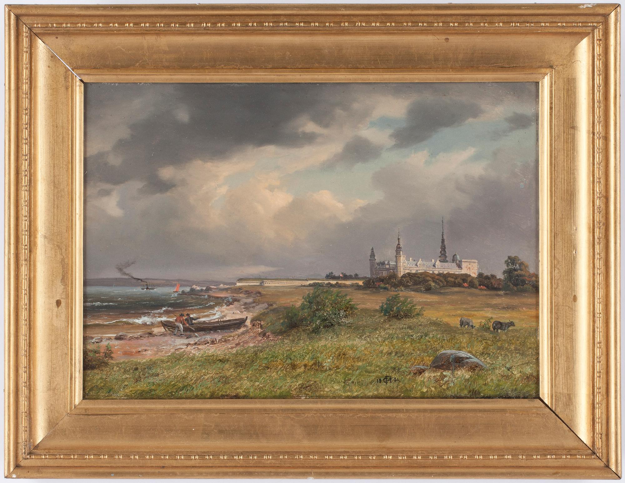 OKÄND KONSTNÄR, olja på träpannå, Danmark, sign o dat 1851.