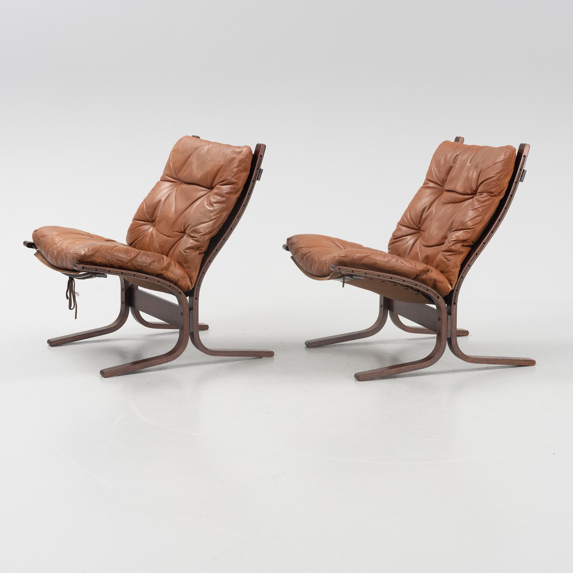 Ingmar Relling, fåtöljer, ett par, "Siesta", Westnofa, Norge, formgiven 1965.