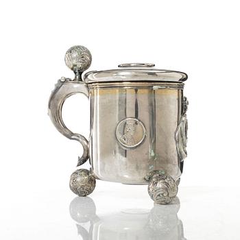 A Swedish parcel gilt silver tankard, mark of Johan Westerlind, Malmö 1896.