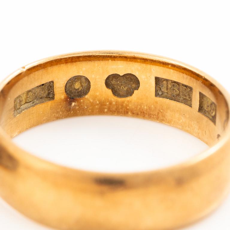 Rings, 4 pieces, 18K gold.