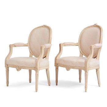 48. A pair of Gustavian armchairs.