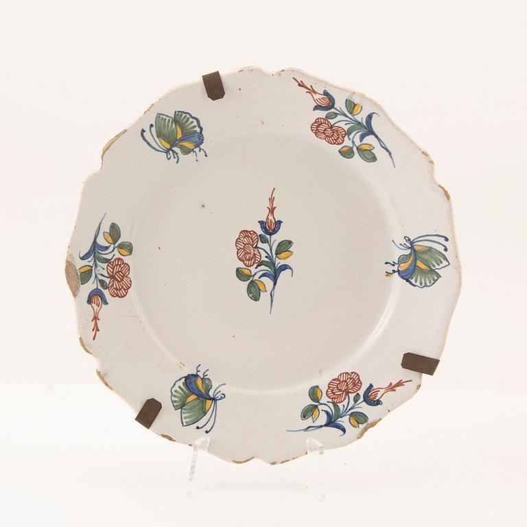Plates 6 pcs Holland/France mid-18th century faience.