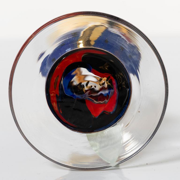 Gunnar Cyrén, snapsglas, 5 st, s.k. "djävulsglas", ur "Nobel" servisen, Orrefors.