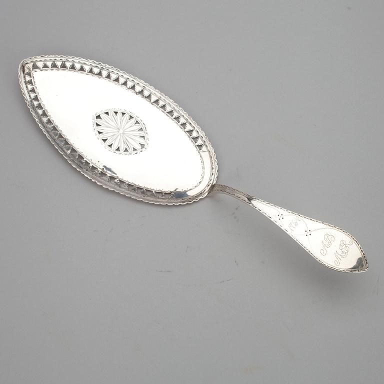 FISKSPADE, silver, empir, Cristopher Fabritius (1749-87), Danmark. Vikt 84 g.