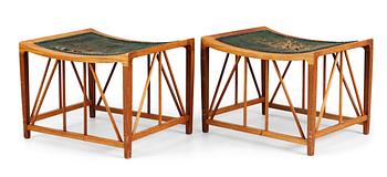 503. A pair of Josef Frank so called 'Tutanchamon' stools by Firma Svenskt Tenn.