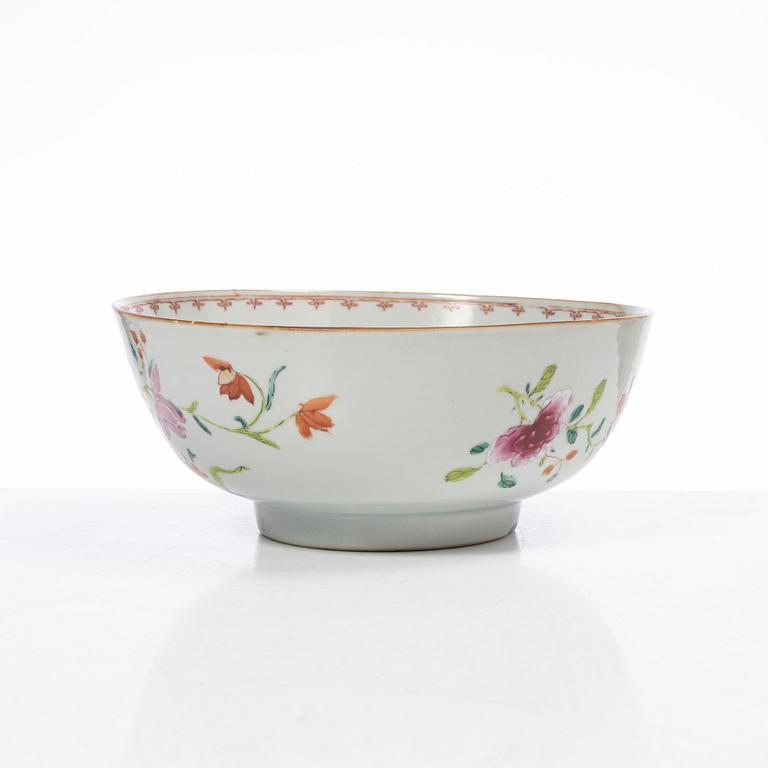 Parti Famille Rose-porslin, 5 delar, kina, Qianlong (1736-95).