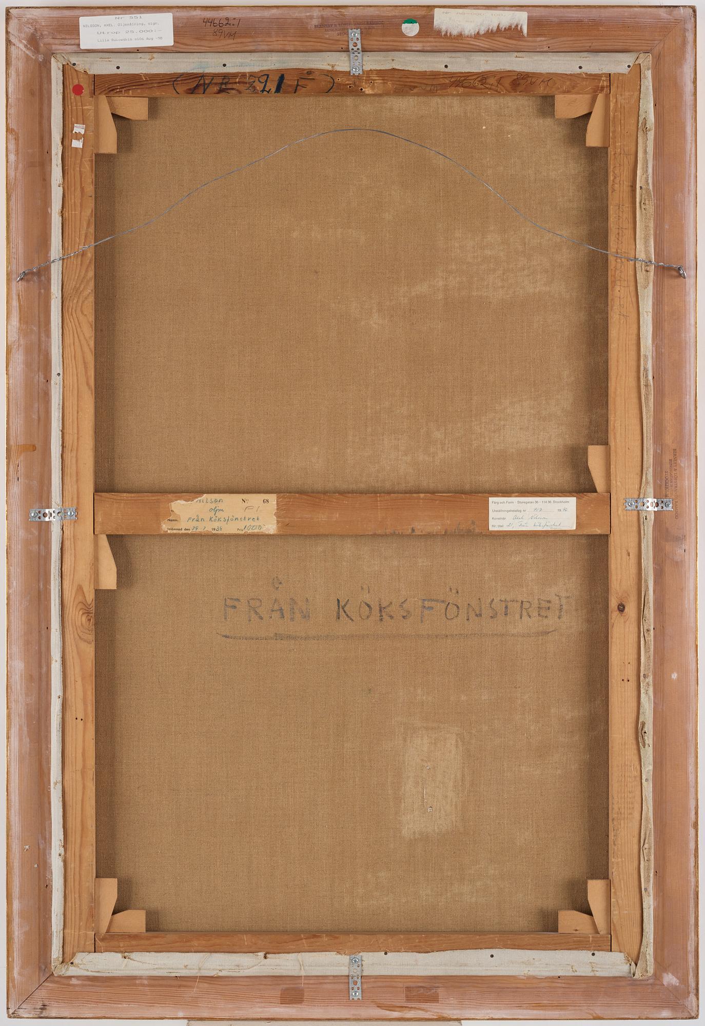 AXEL NILSSON, olja på duk, signerad.