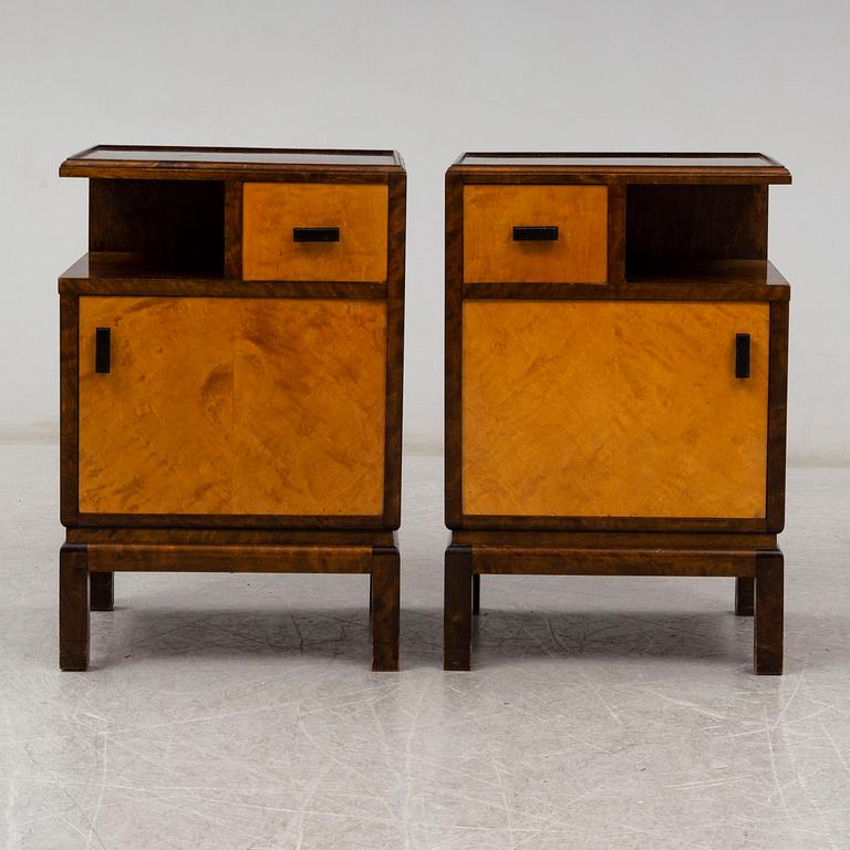 A pair of 1930s bedside tables.