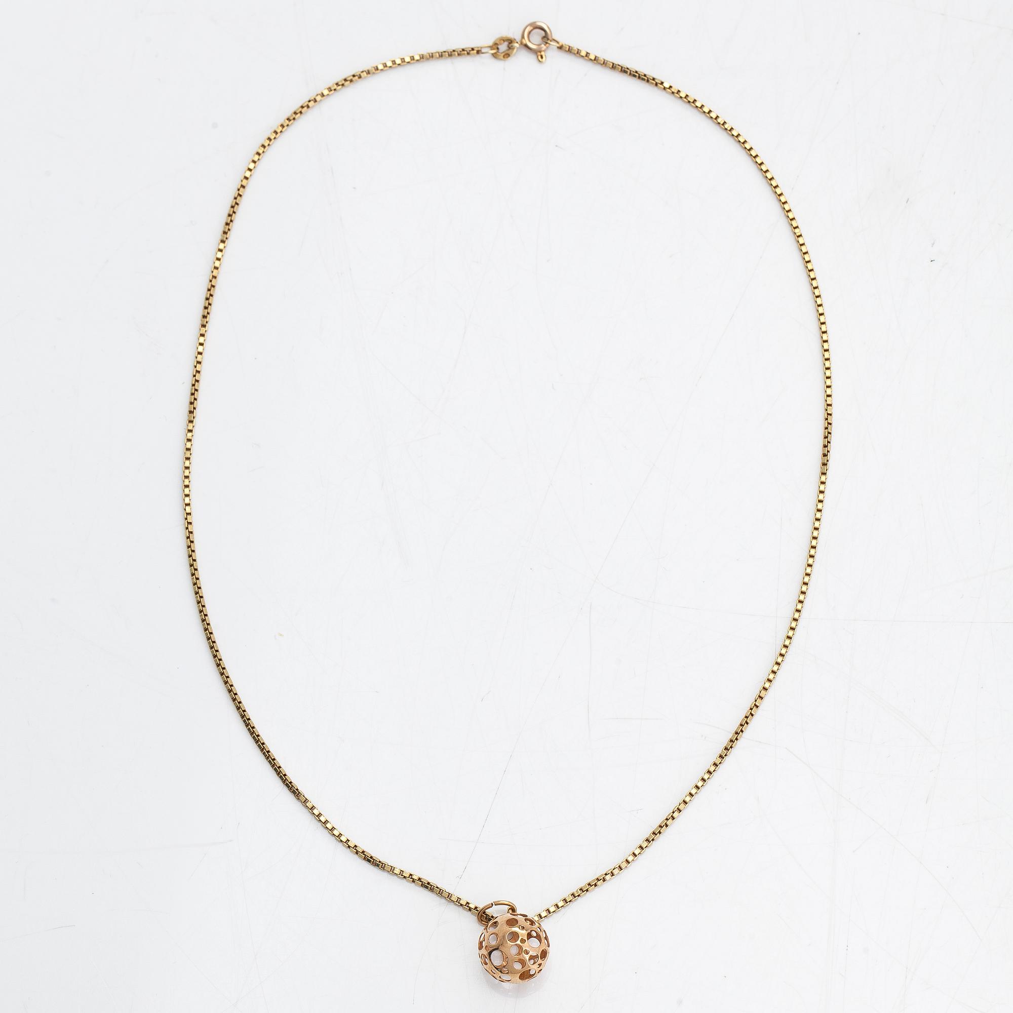 Liisa Vitali, hänge "Leppäkerttu", Westerback, Helsingfors med kedja 14K guld.