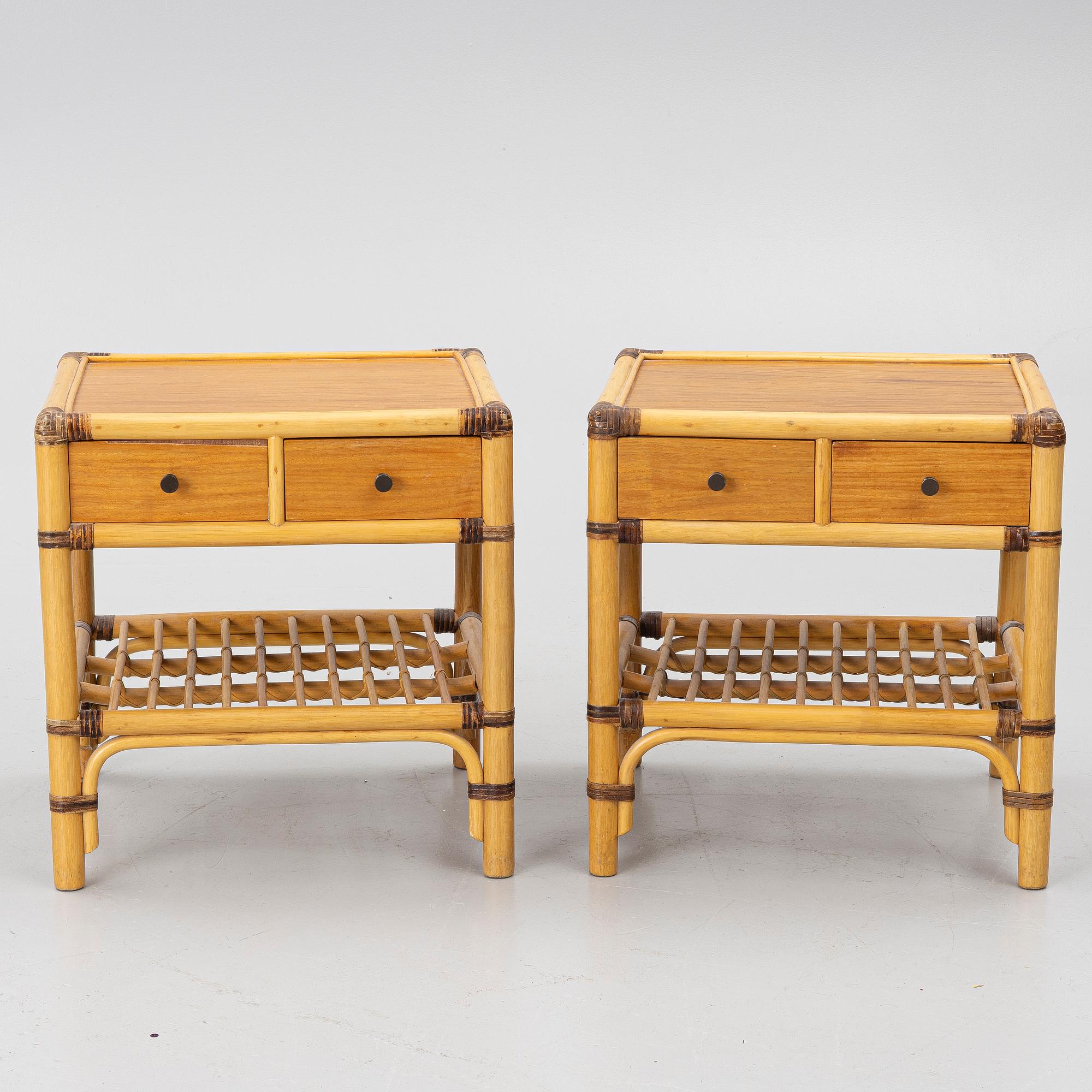 Kenneth Bergenblad, Bedside tables, a pair, “Manilla”, Dux.