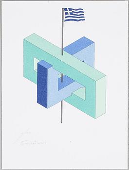 OSCAR REUTERSVÄRD. 15 st i mapp " European Impossible Figures " signerade och numrerade 19/90.