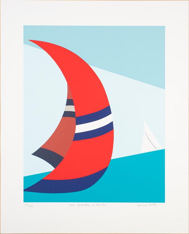 Franco Costa,  "Red spinnaker in Florida", "Newport's sunset", "Regatta", "Tailwind" (4).