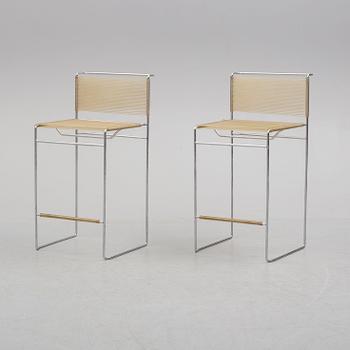 GIANDOMENICO BELOTTI, a pair of 'Spaghetti' bar chairs from Fly Line, CMP, Padova, Italy.