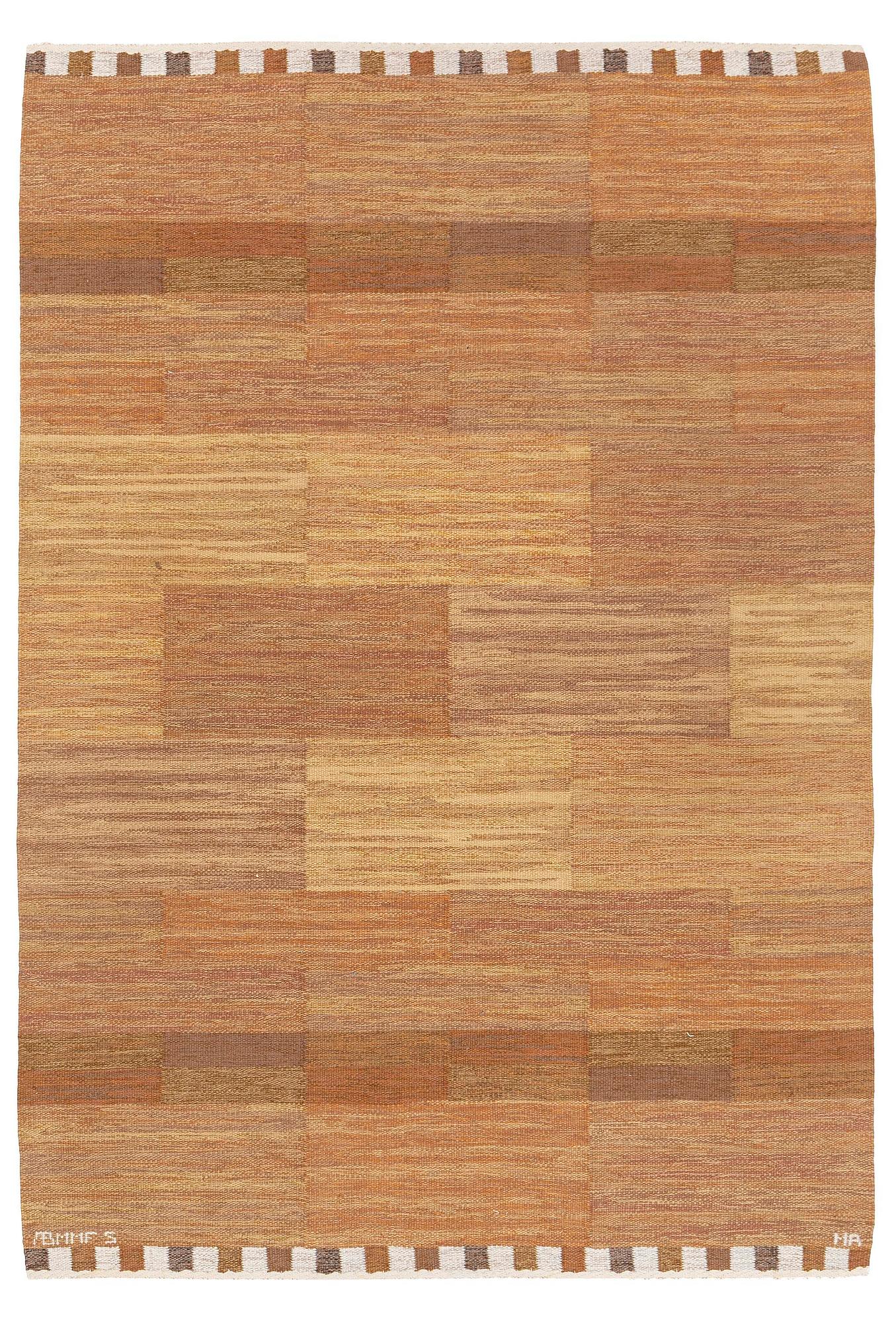 Marianne Richter, matta, ”Muren, brun”, rölakan, ca 262 x 168 cm, signerad AB MMF S MR.