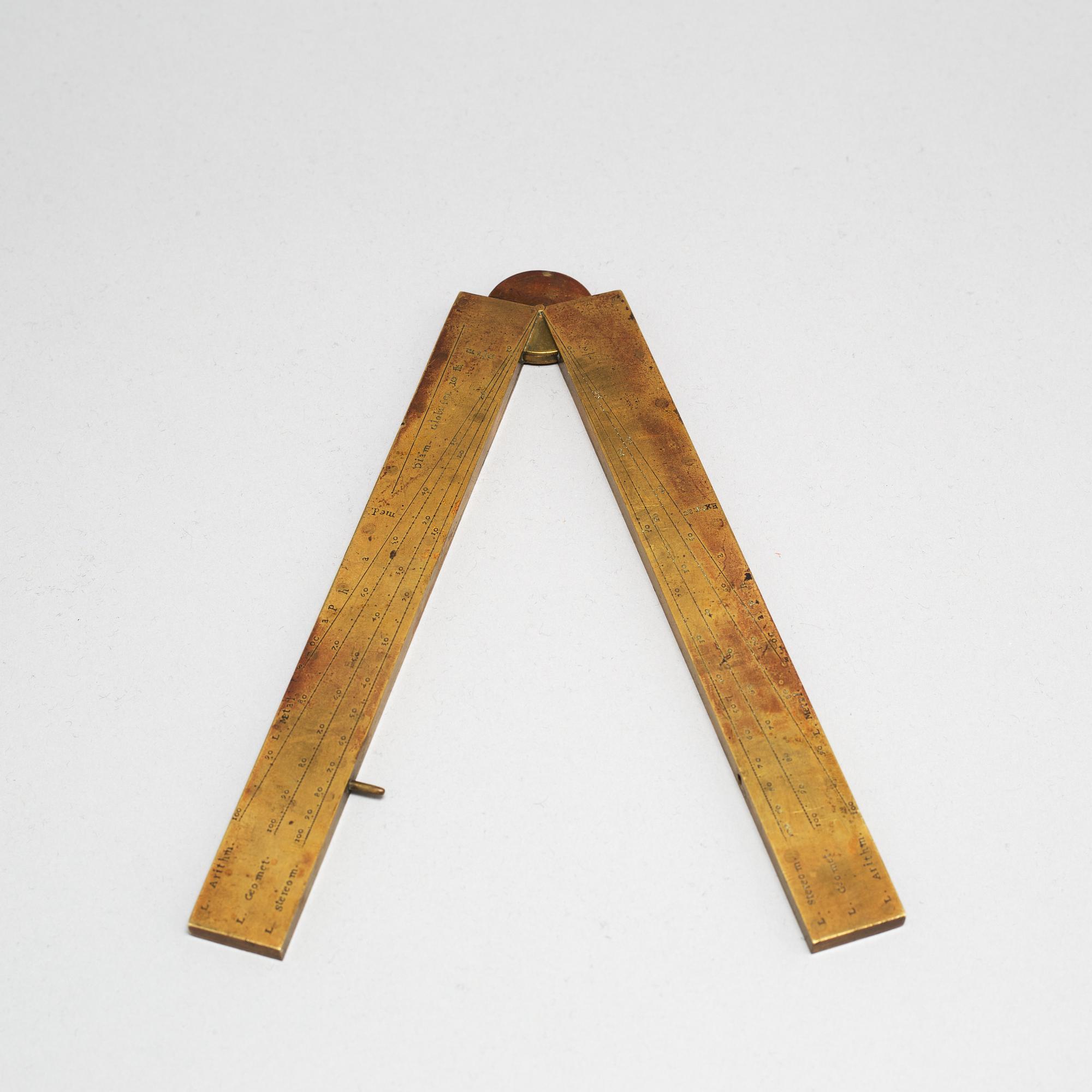 SECTOR / MEASURING INSTRUMENT, brass, probably 18th century.