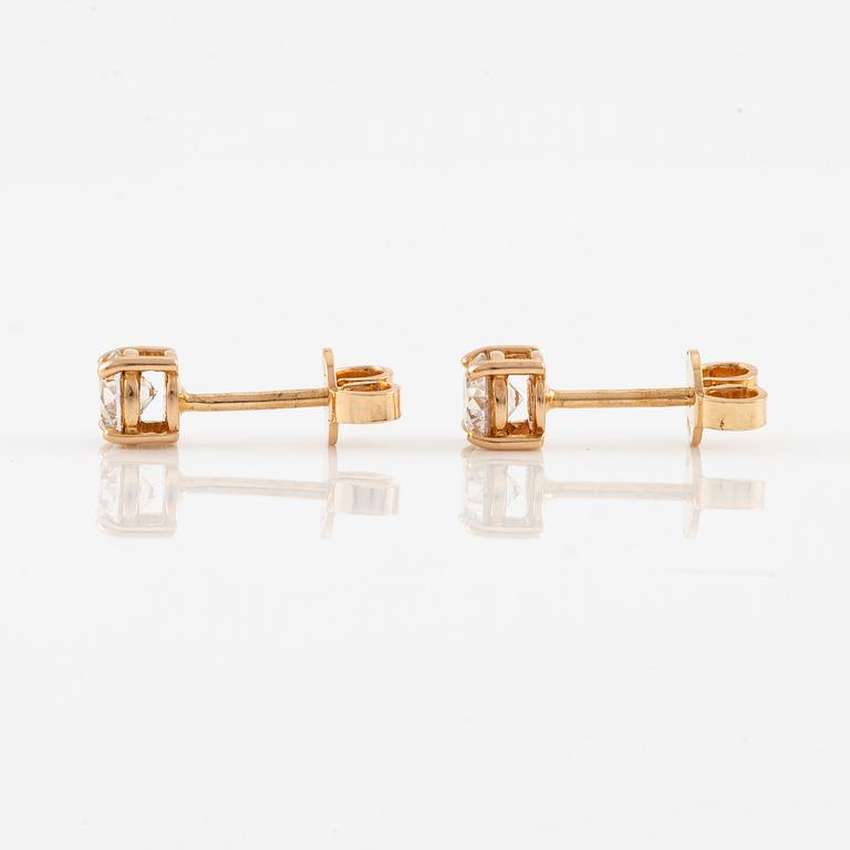 Earrings, 18K gold set with brilliant-cut diamonds.