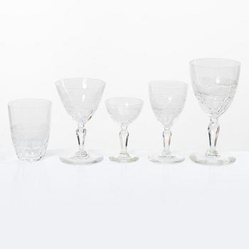 Edward Hald, a 44 pieces glass service, "Rio", Orrefors.
