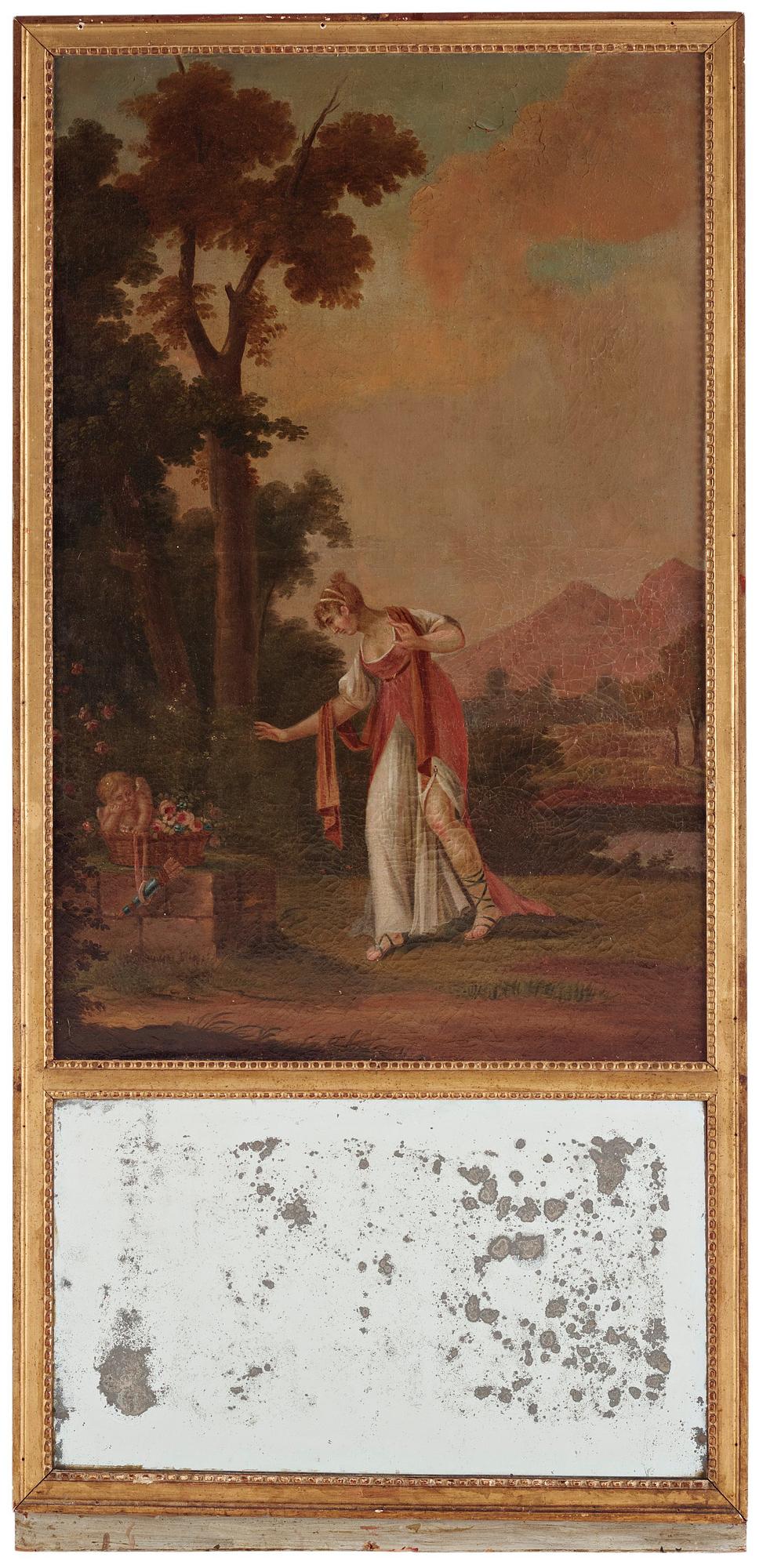Nicolas Lancret, hans art, Väggfält med spegel och figurscen.