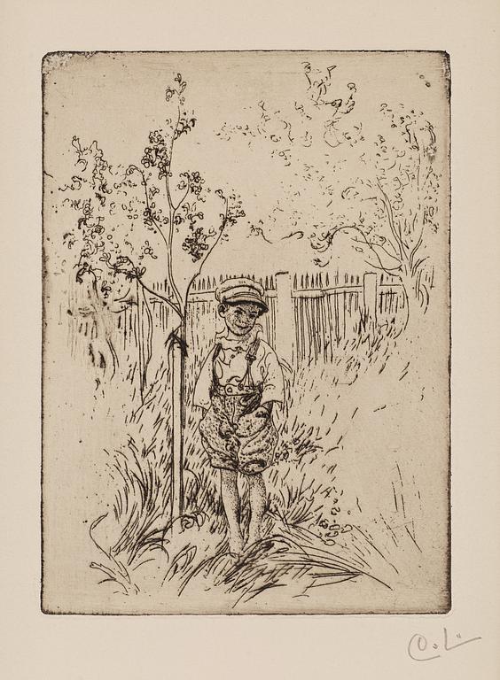 Carl Larsson, "Esbjörn vid sitt ägande äppelträd".