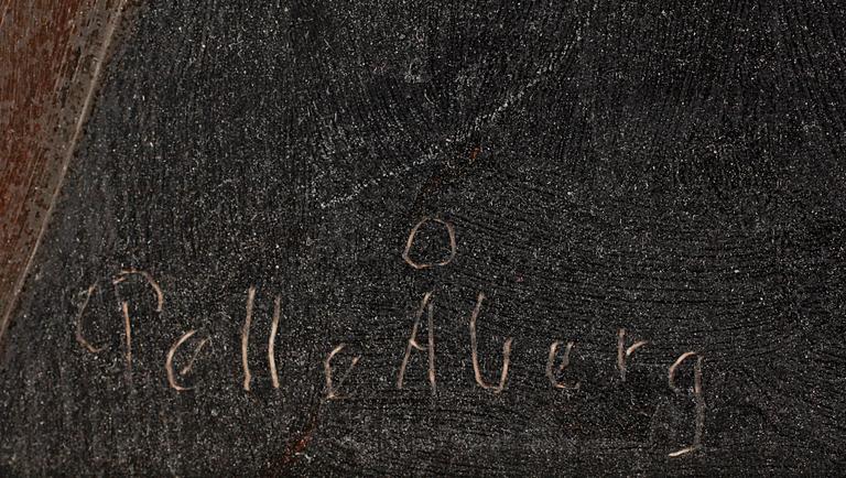 PELLE ÅBERG, olja på pannå. Sign.