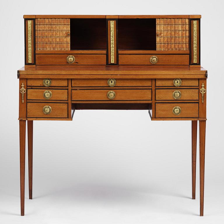 A presumably German Louis XVI mahogany desk, late 18th century.