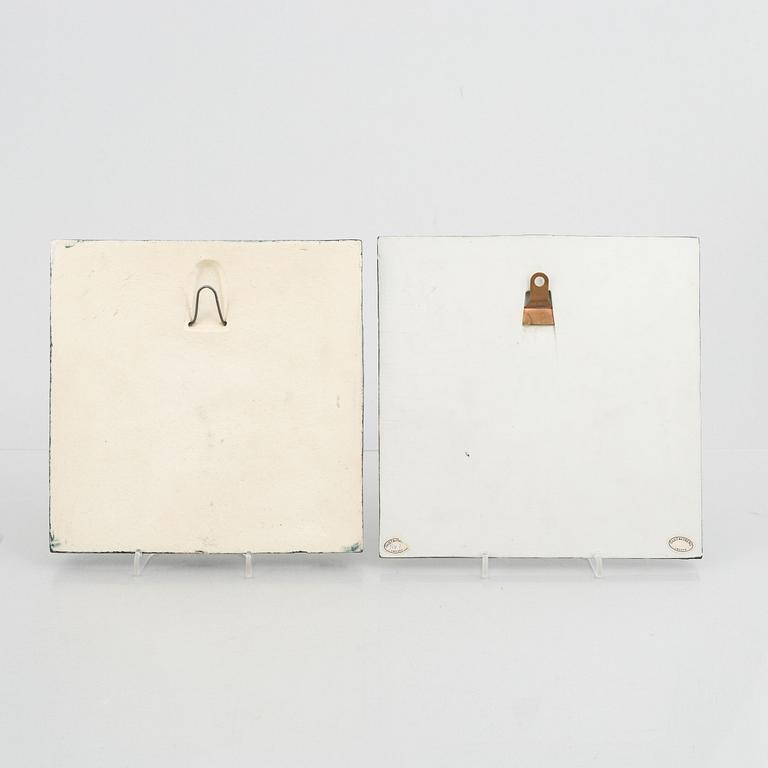 Lisa Larson, two stoneware wall reliefs and a figurine, Gustavsberg.