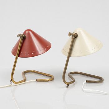 Erik Wärnå, a pair of table lamps, Sweden, 1950's.